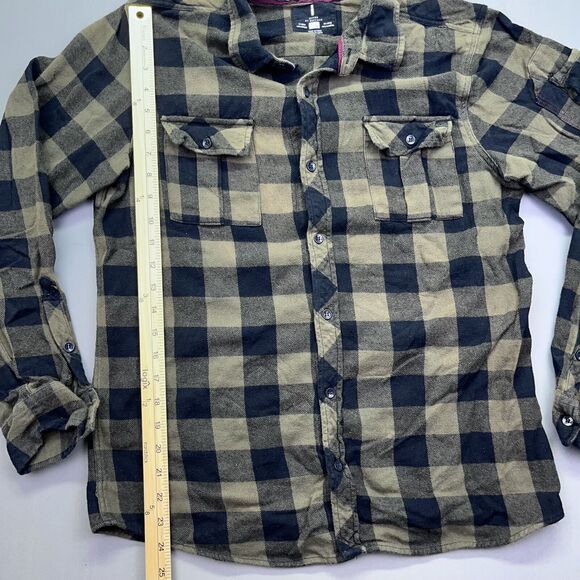 Jeans by Buffalo Mens Large Plaid Thin Flannel Long Sleeve Button Shirt - Picture 4 of 13